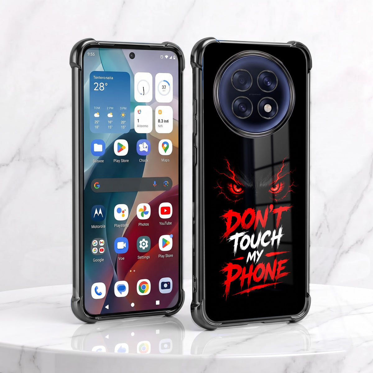Oppo F31 Pro+ 5G Don't Touch My Phone Airbags Printed Back Case
