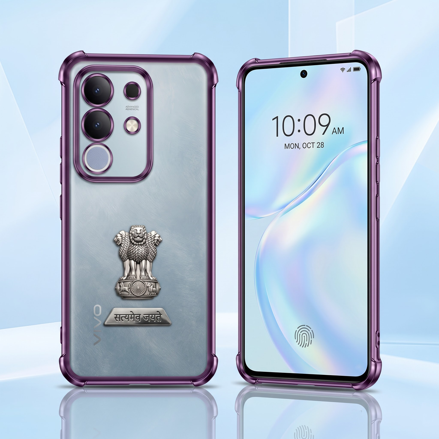 Vivo T4x 5G Satyamev Jayate 2-in-1 Emblem Transparent Shockproof Airbag Case