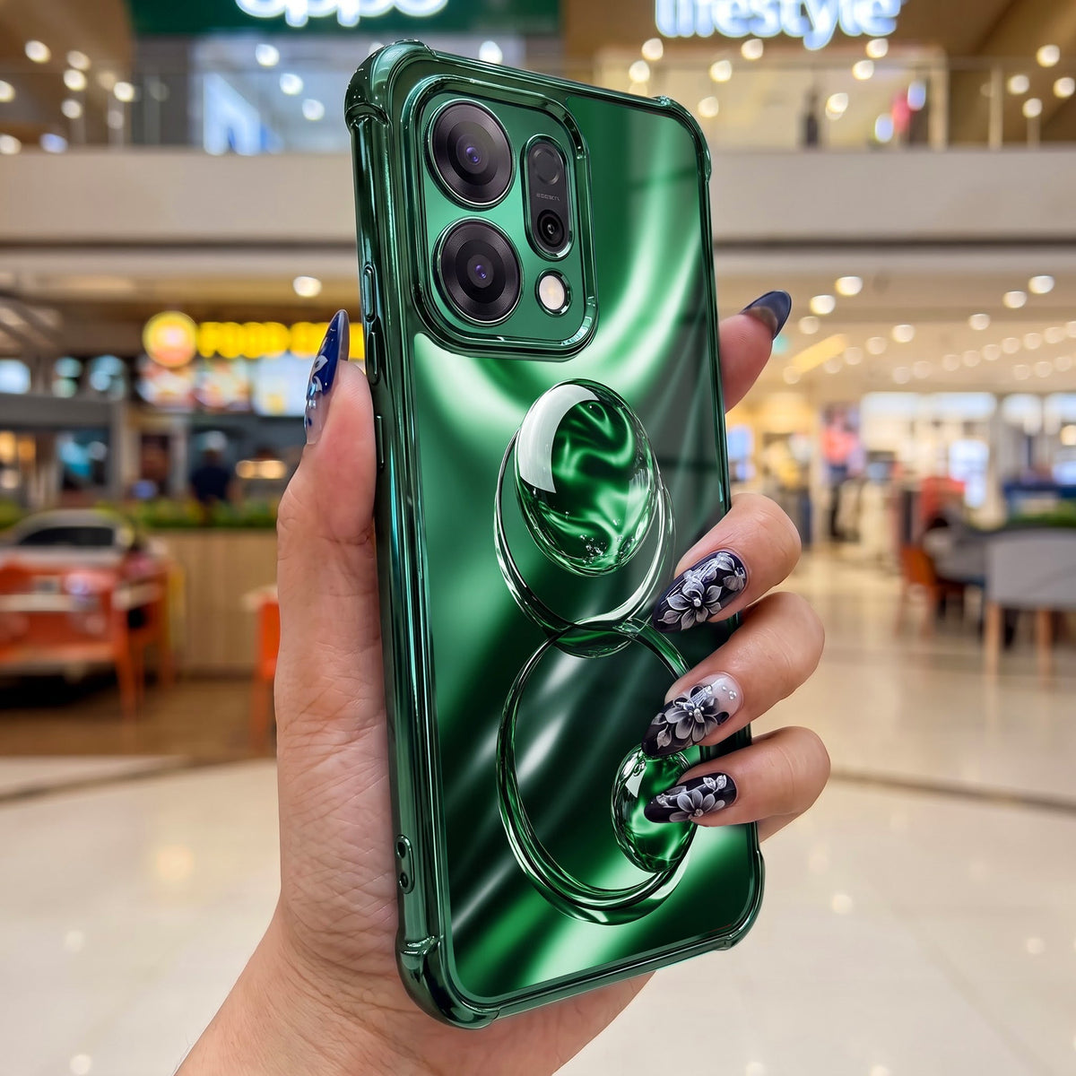 Oppo Reno 14 5G Green Venom Airbags Printed Back Case