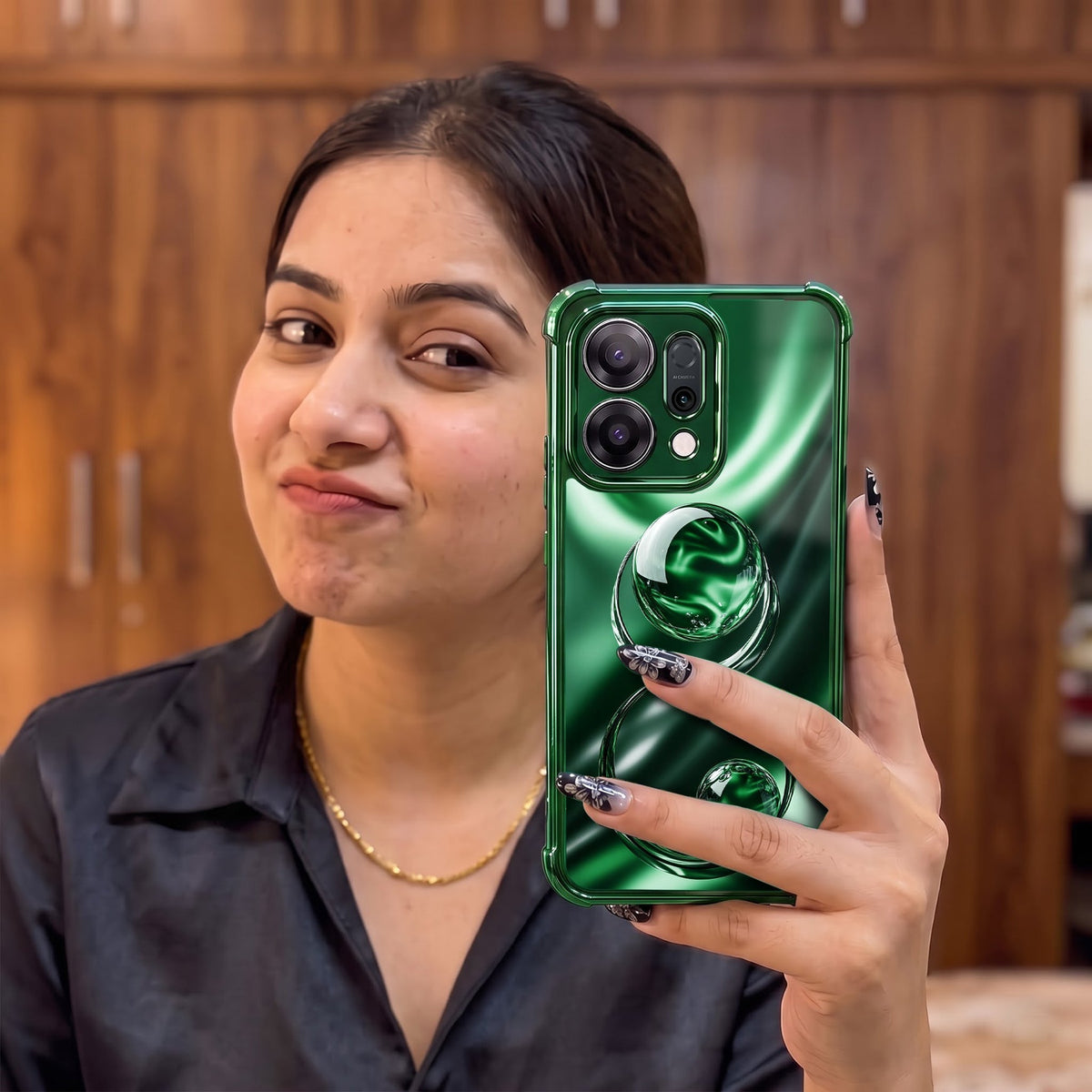 Oppo Reno 14 5G Green Venom Airbags Printed Back Case