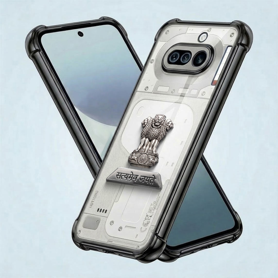 Nothing Phone 4a 5G Satyamev Jayate 2-in-1 Emblem Transparent Shockproof Airbag Case