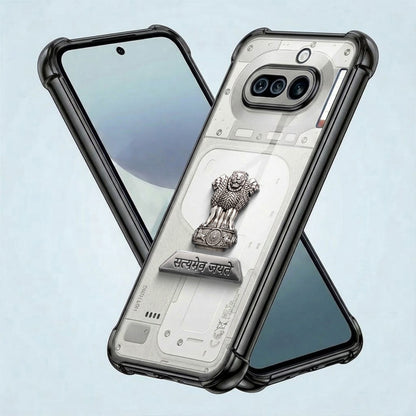 Nothing Phone 4a 5G Satyamev Jayate 2-in-1 Emblem Transparent Shockproof Airbag Case
