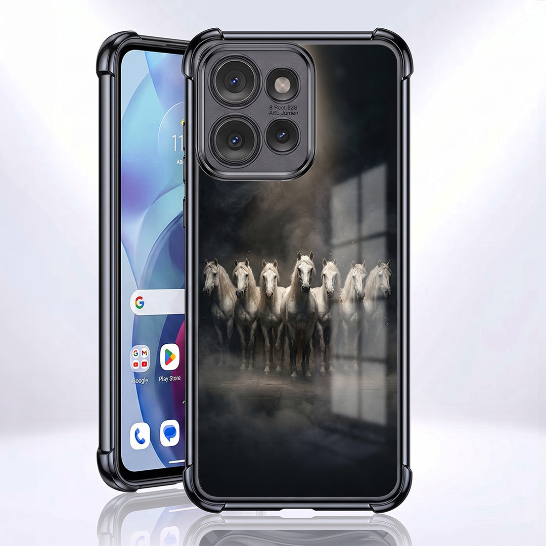 Motorola Edge 50 5G Running Horses Airbags Printed Back Case