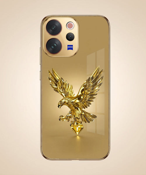 Vivo V70 5G Golden Eagle Gold Electroplated Glass Phone Back Case