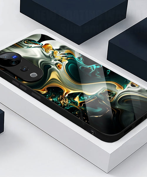 Vivo V40 Pro 5G Premium Acrylic Shockproof Glass Back Case (Ocean Ember)