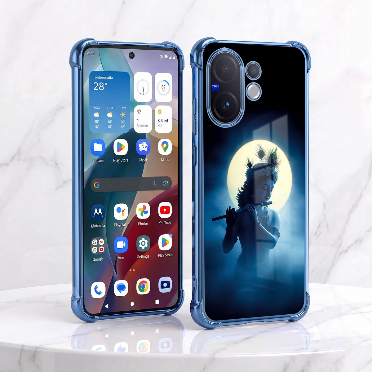 Vivo V60 5G Midnight Krishna Airbags Printed Back Case