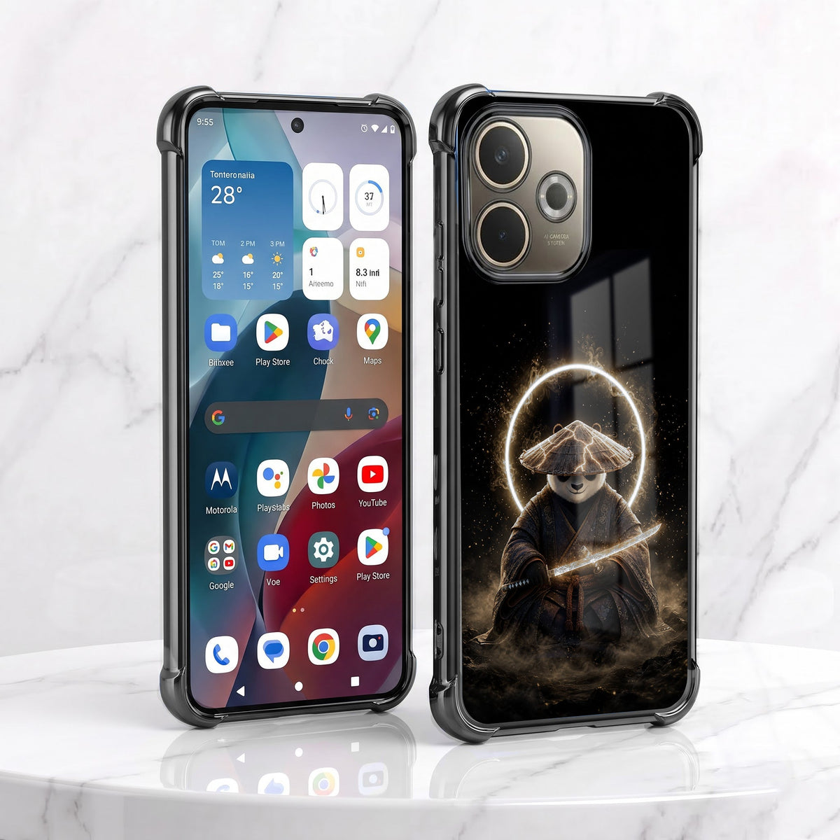 Oppo A5 Pro 5G Warrior Panda Airbags Printed Back Case