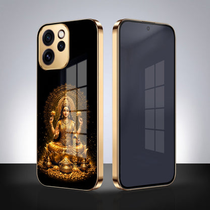 Oppo Reno 15 Pro Mini 5G Golden Maa Lakshmi Gold Electroplated Glass Phone Back Case
