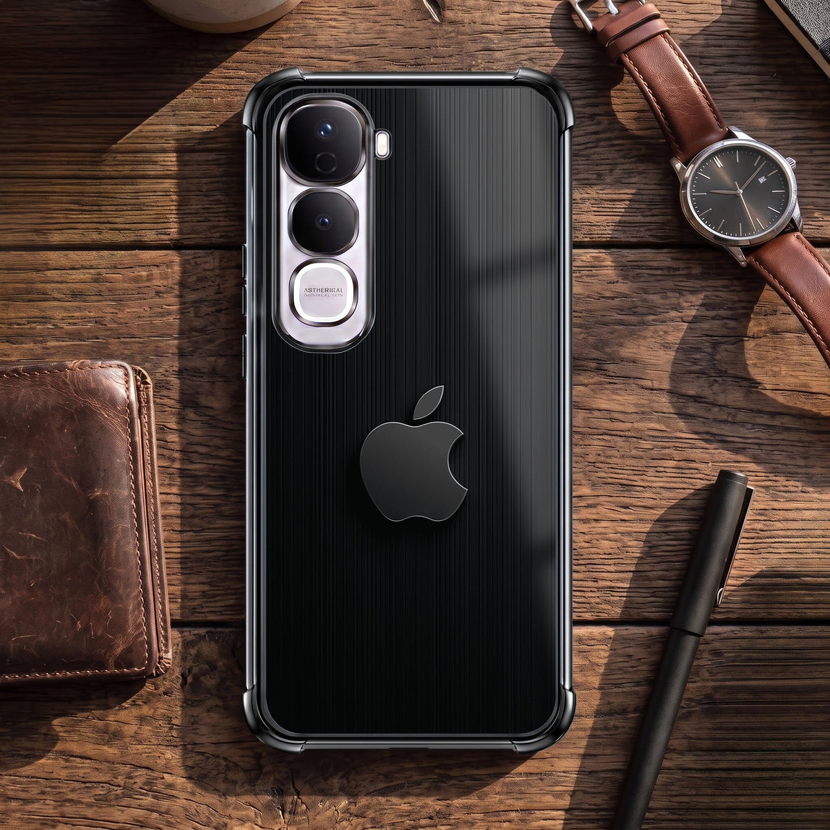 Vivo Y400 Pro 5G Premium Black Apple Airbags Printed Back Case