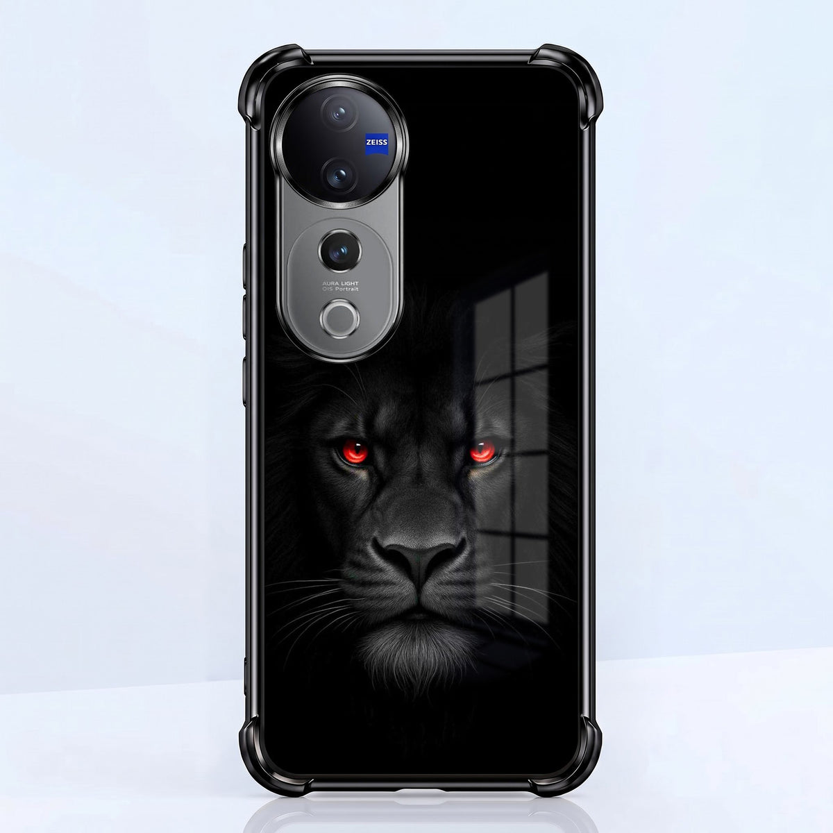 Vivo V40 Pro 5G Premium Black Lion Airbags Printed Back Case