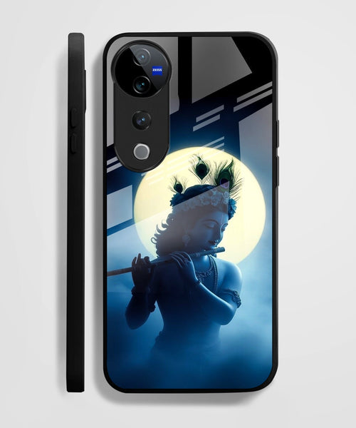 Vivo V40 Pro 5G Premium Acrylic Shockproof Glass Back Case (Midnight Krishna)