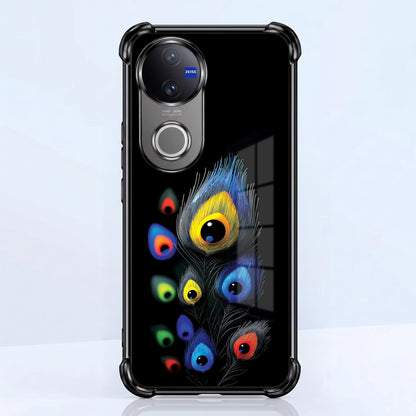 Vivo V50 5G Multi-Feather Peacock Airbags Printed Back Case