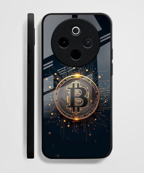 Vivo T4 5G Premium Acrylic Shockproof Glass Back Case (Bitcoin Armor)