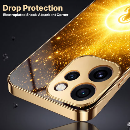 Oppo Reno 15 Pro Mini 5G Lakshmi Sacred Gold Electroplated Glass Phone Back Case