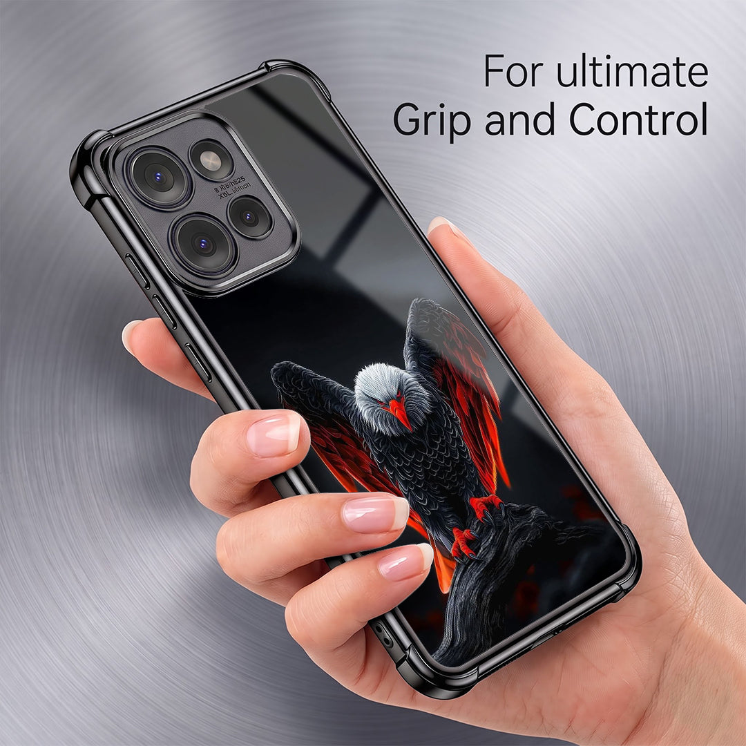 Motorola Edge 50 5G Premium Black Eagle Airbags Printed Back Case