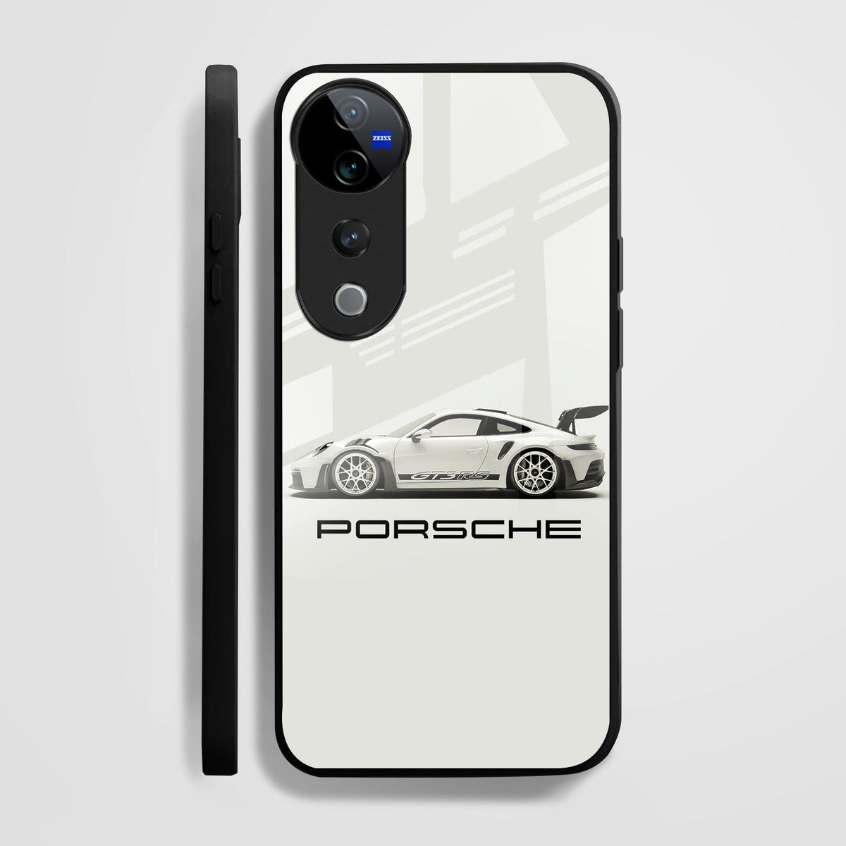 Vivo V40 Pro 5G Premium Acrylic Shockproof Glass Back Case (White Porsche)