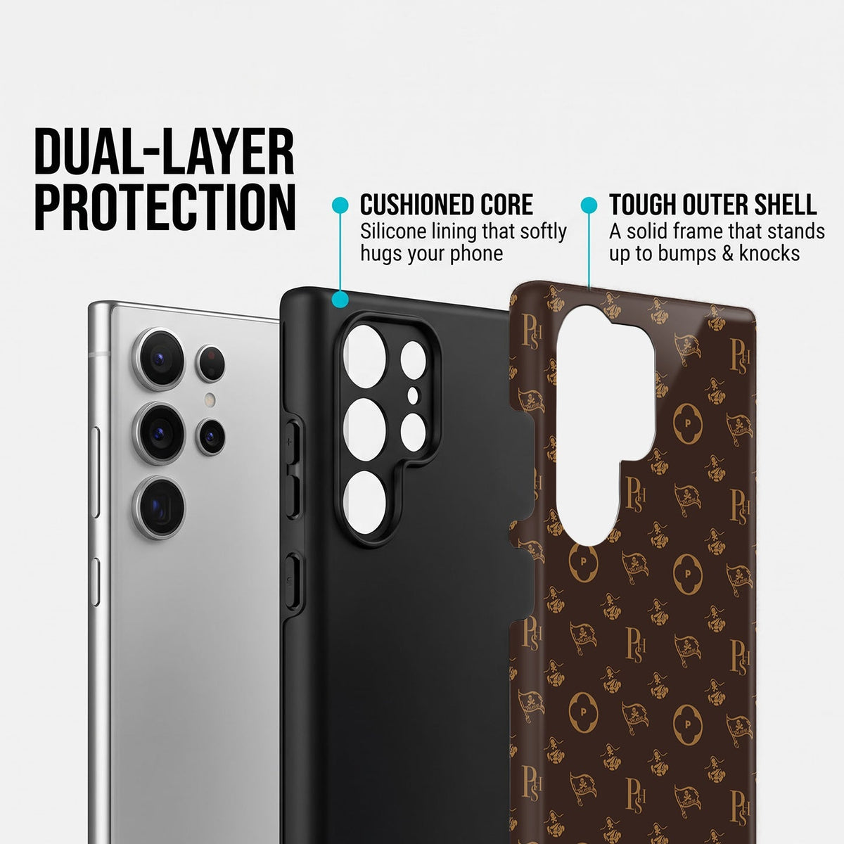 Samsung Galaxy S25 Ultra 5G Luxury Monogram Brown Protective Case