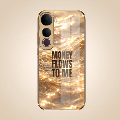 Vivo Y400 Pro 5G Money Flows To Me Gold Electroplated Glass Phone Back Case