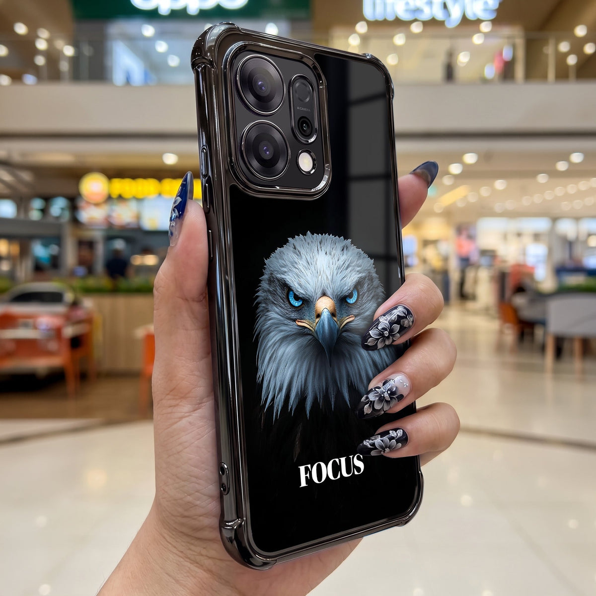 Oppo Reno 14 5G Premium Eagle Focus Airbags Printed Back Case
