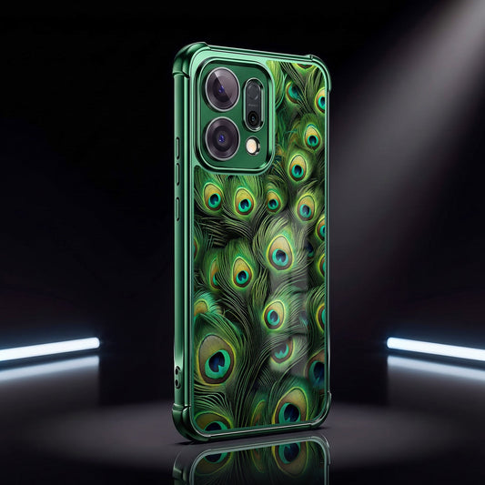Oppo Reno 14 5G Peacock feathers Airbags Printed Back Case
