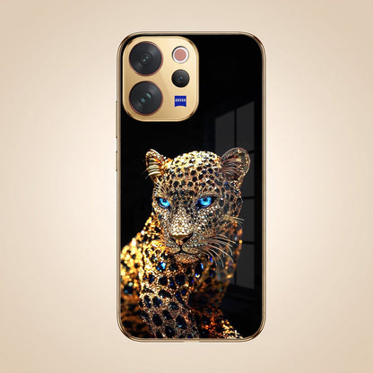 Vivo V70 5G Panther Gold Electroplated Glass Phone Back Case