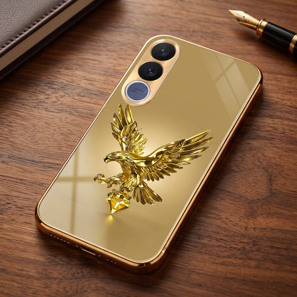 Vivo V70 FE 5G Golden Eagle Gold Electroplated Glass Phone Back Case