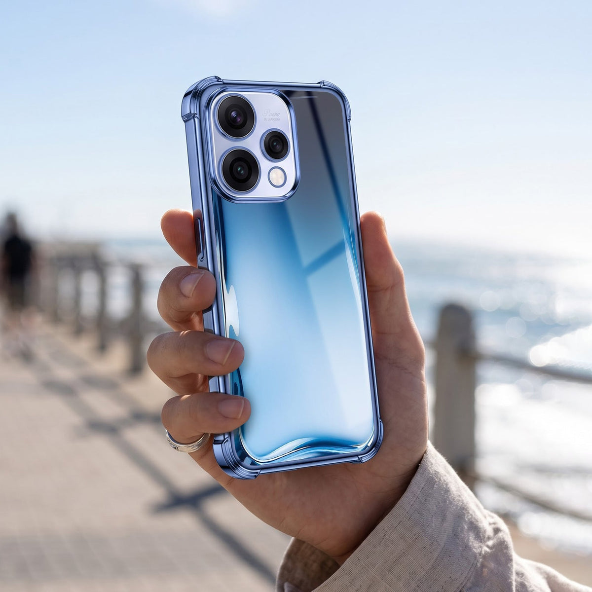 Oppo Reno 15 5G Premium Crystal Blue Airbags Printed Back Case