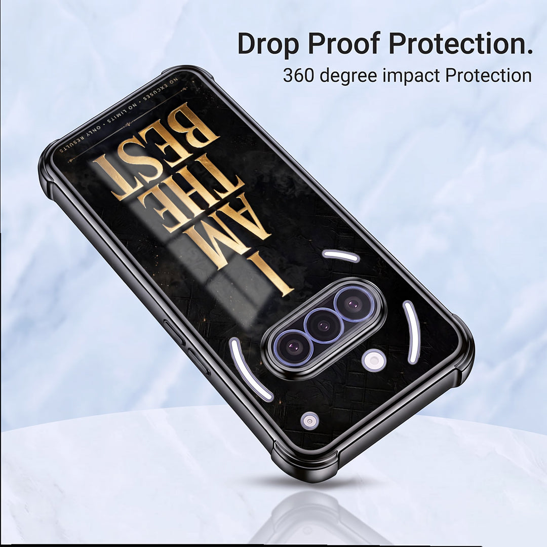 Nothing Phone 3a 5G Premium I Am The Best Gold Airbags Printed Back Case