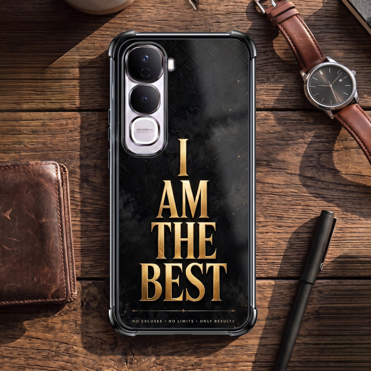 Vivo Y400 Pro 5G Premium I Am The Best Gold Airbags Printed Back Case