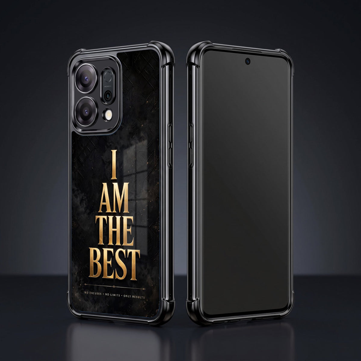 Oppo Reno 14 5G Premium I Am The Best Gold Airbags Printed Back Case