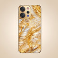 Vivo V70 5G Golden Feather Marble Gold Electroplated Glass Phone Back Case