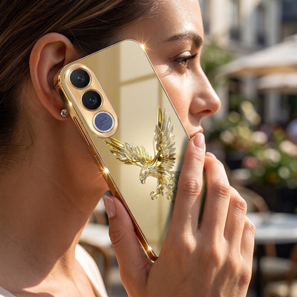 Vivo V70 FE 5G Golden Eagle Gold Electroplated Glass Phone Back Case