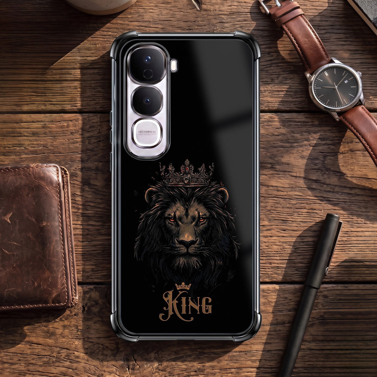 Vivo Y400 Pro 5G Premium Crowned Lion Airbags Printed Back Case