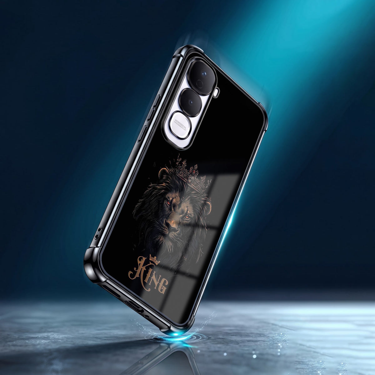Vivo Y400 Pro 5G Premium Crowned Lion Airbags Printed Back Case