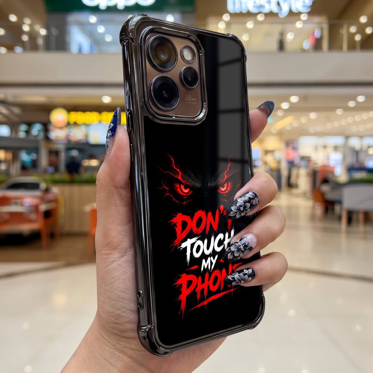 Oppo Reno 15 Pro Mini 5G Don't Touch My Phone Airbags Printed Back Case