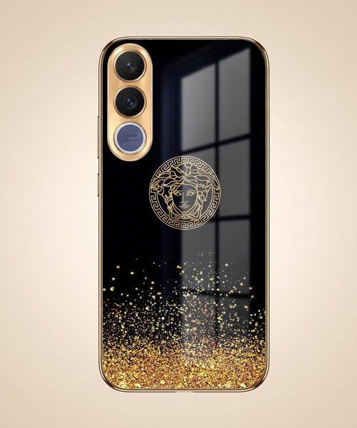 Vivo V70 FE 5G Medusa Head Gold Electroplated Glass Phone Back Case