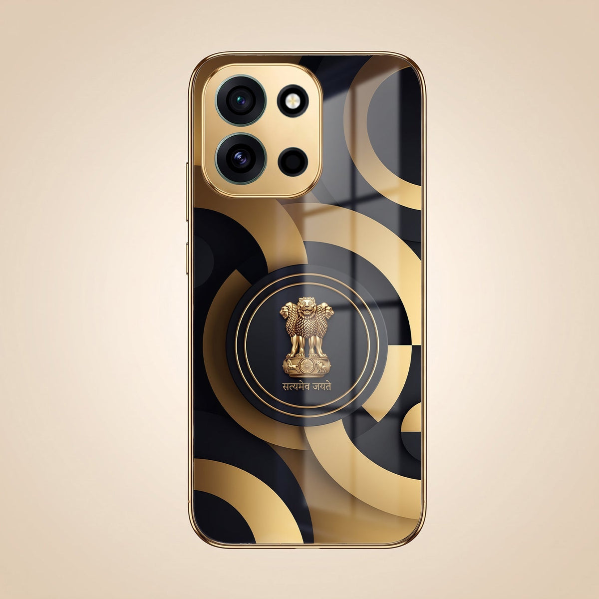 OnePlus Nord 6 5G Royal Emblem Gold Electroplated Glass Phone Back Case