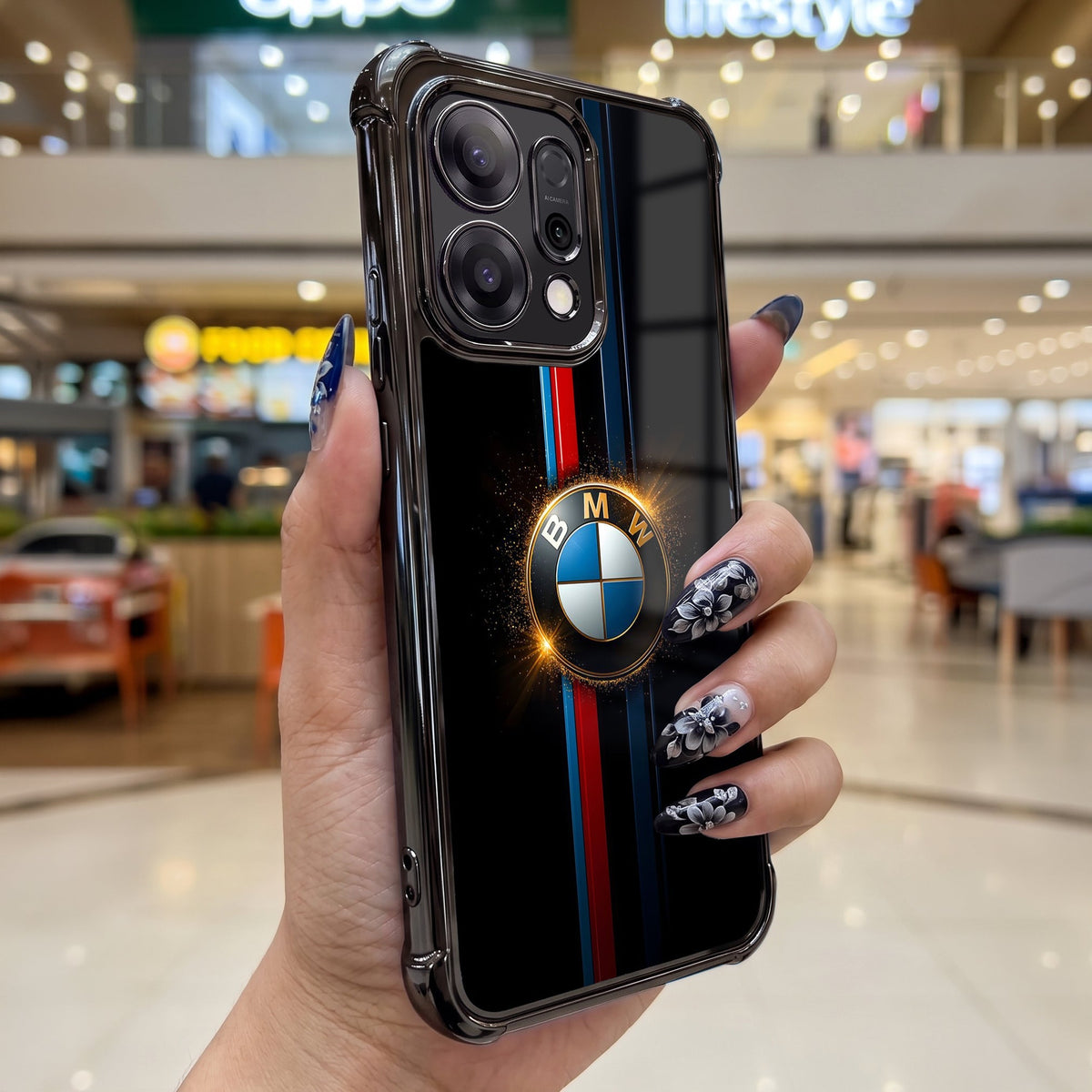 Oppo Reno 14 5G Premium BMW Logo Airbags Printed Back Case