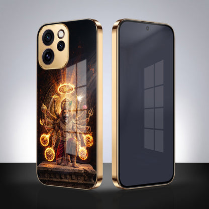 Oppo Reno 15 Pro Mini 5G Lord Narasimha Gold Electroplated Glass Phone Back Case