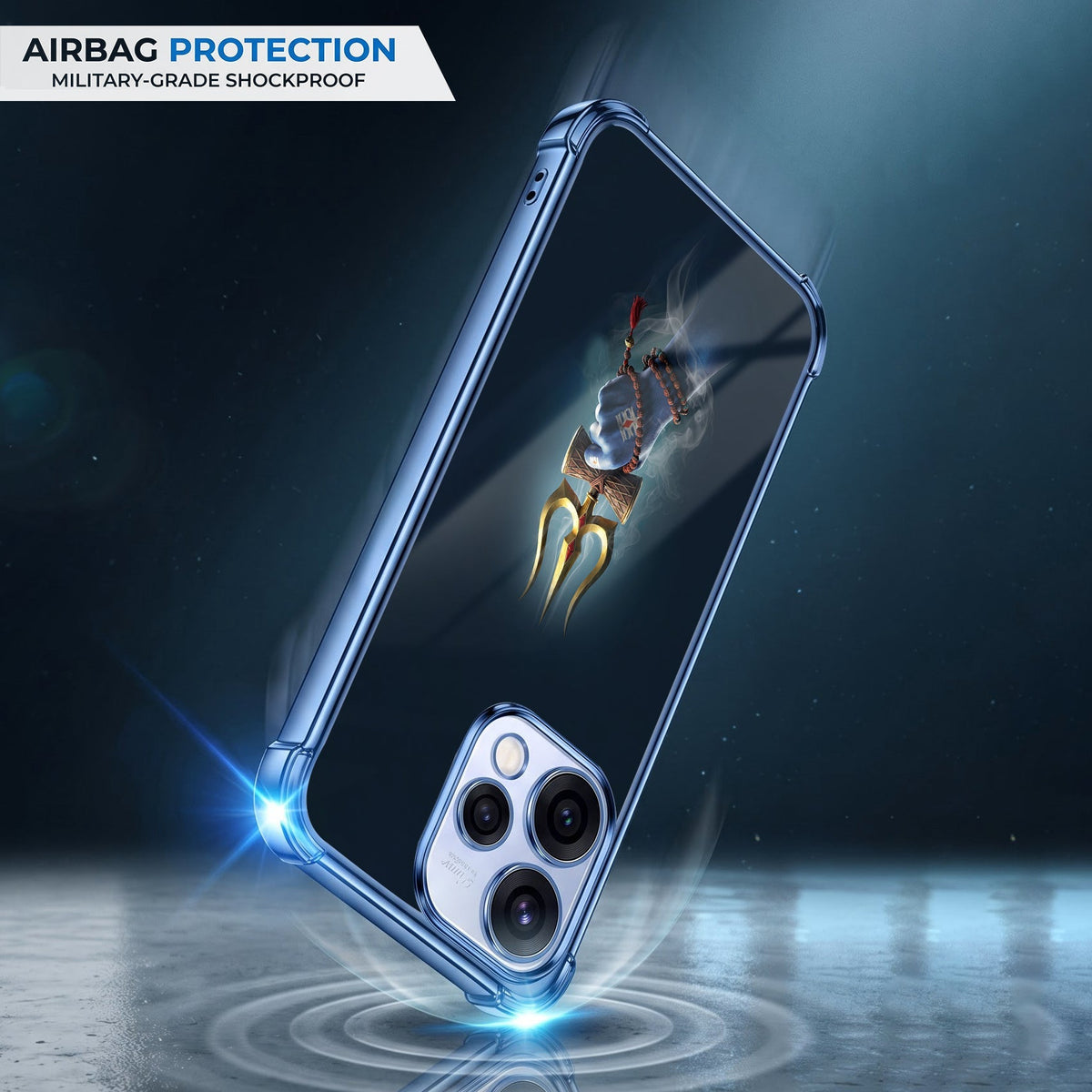 Oppo Reno 15 5G Premium Golden Trishul Airbags Printed Back Case