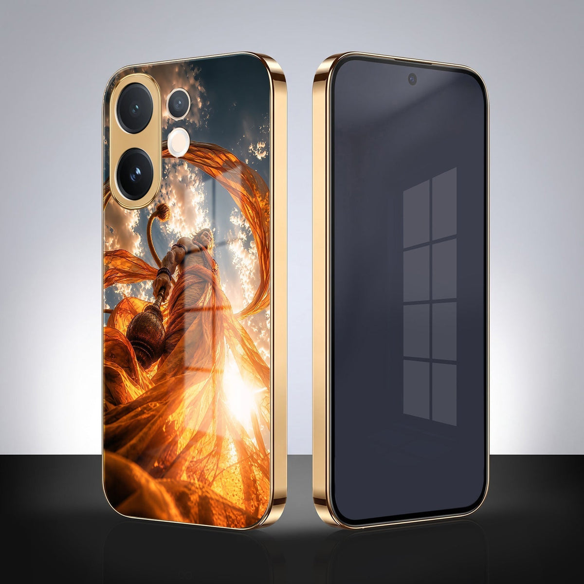Vivo T4 Pro 5G Divine Hanuman Gold Electroplated Glass Phone Back Case