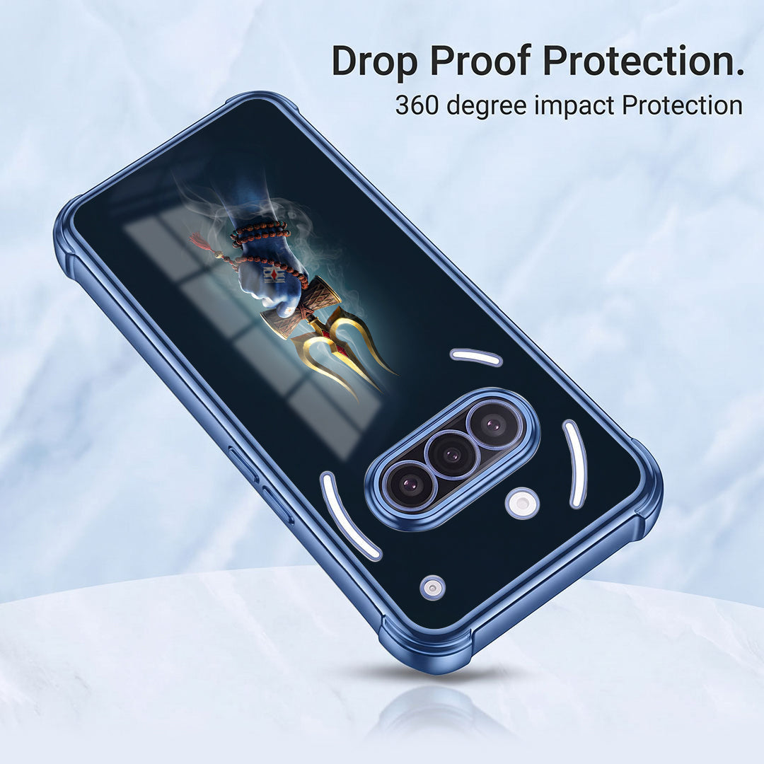 Nothing Phone 3a 5G Premium Golden Trishul Airbags Printed Back Case