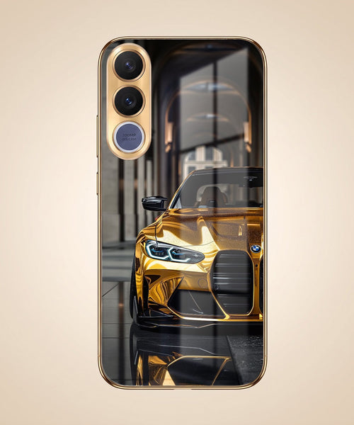 Vivo V70 FE 5G Golden BMW Gold Electroplated Glass Phone Back Case