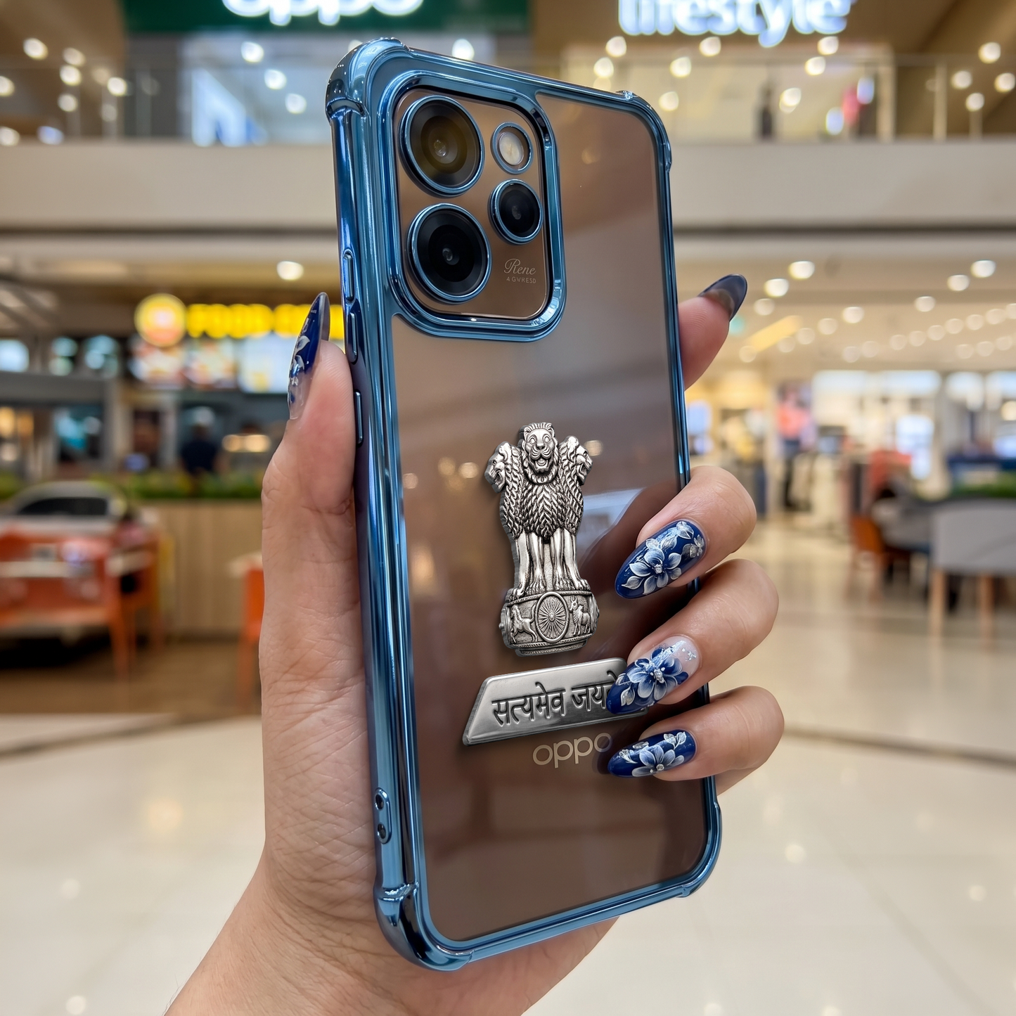 Oppo Reno 15 Pro Mini 5G Satyamev Jayate 2-in-1 Emblem Transparent Shockproof Airbag Case