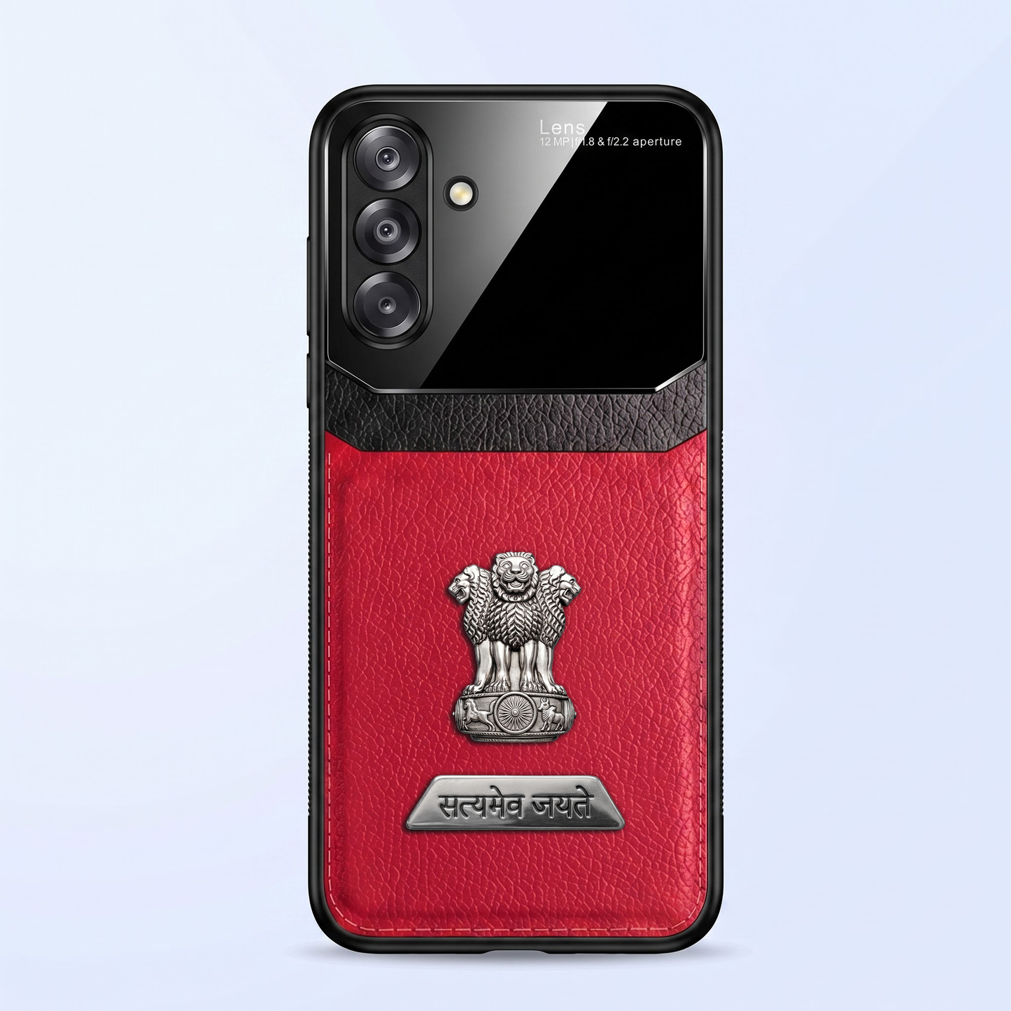 Samsung Galaxy M56 5G Satyamev Jayate 2-in-1 Emblem Leather Lens Protective Back Case