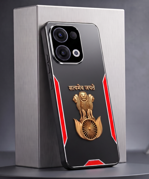 Oppo Reno 13 5G Satyamev Jayate 3D Metal Aluminium Back Case