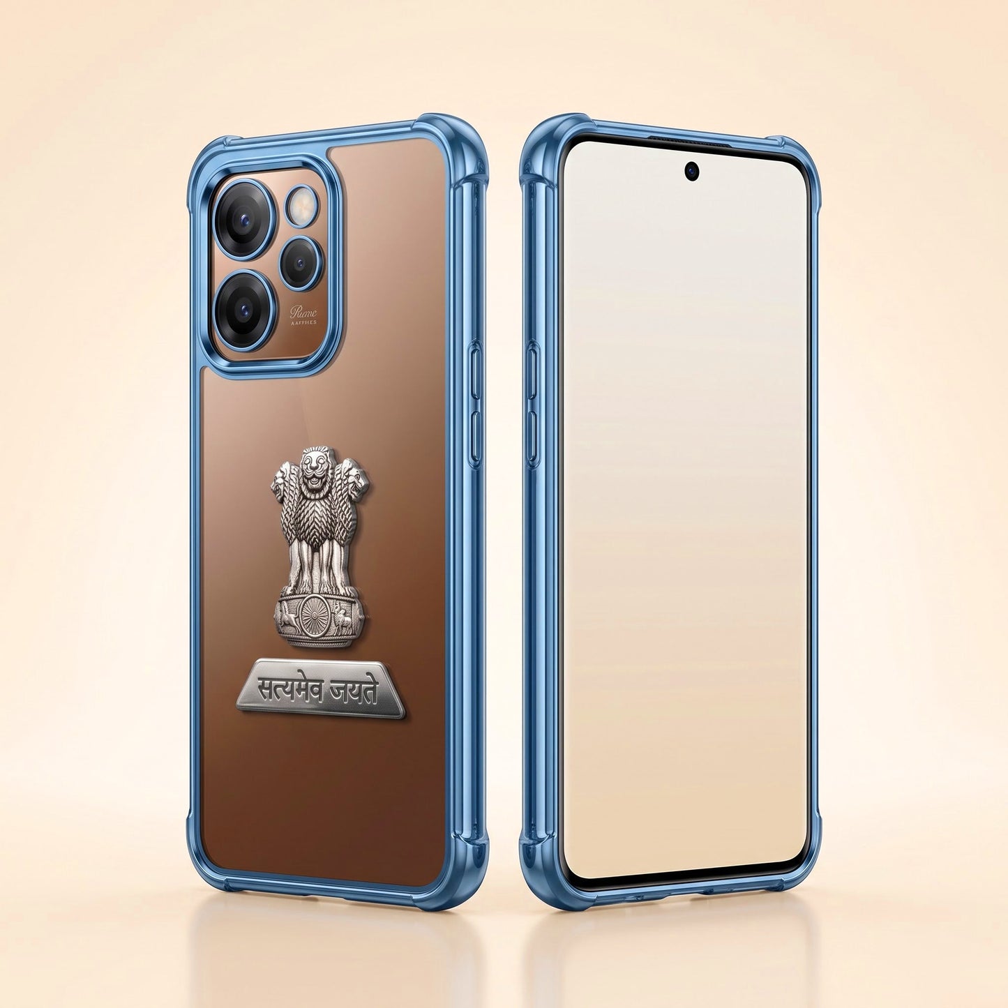 Oppo Reno 15 Pro Mini 5G Satyamev Jayate 2-in-1 Emblem Transparent Shockproof Airbag Case
