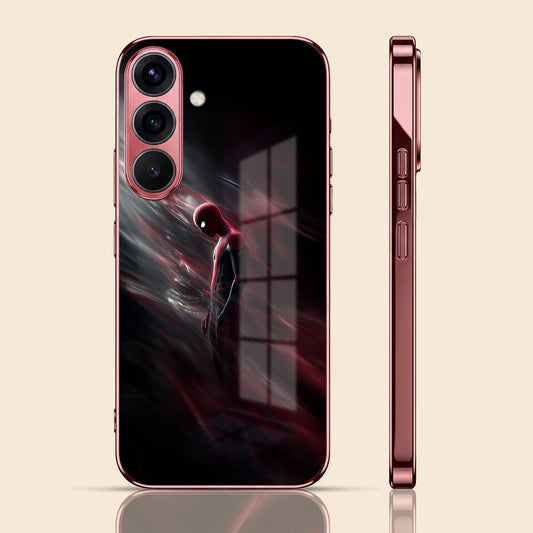 Samsung Galaxy A36 5G Crimson Spider Burgundy Electroplated Glass Back Case