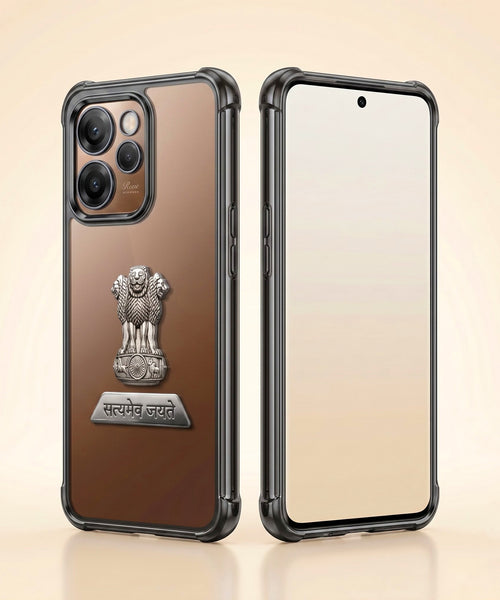 Oppo Reno 15 Pro Mini 5G Satyamev Jayate 2-in-1 Emblem Transparent Shockproof Airbag Case