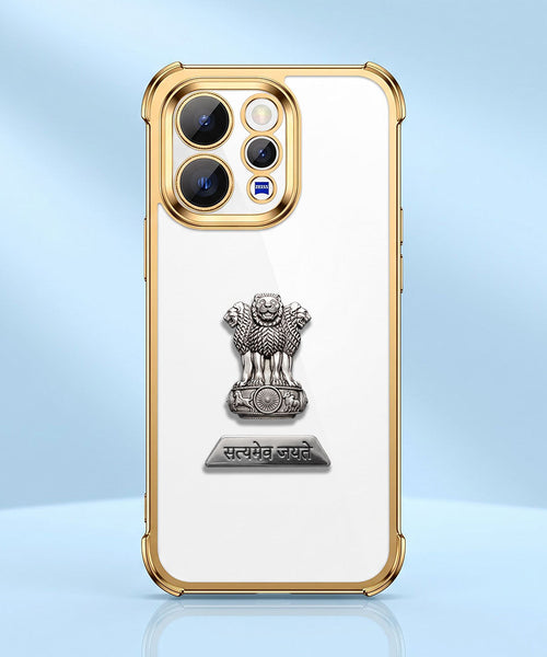Vivo V70 5G Satyamev Jayate 2-in-1 Emblem Transparent Shockproof Airbag Case